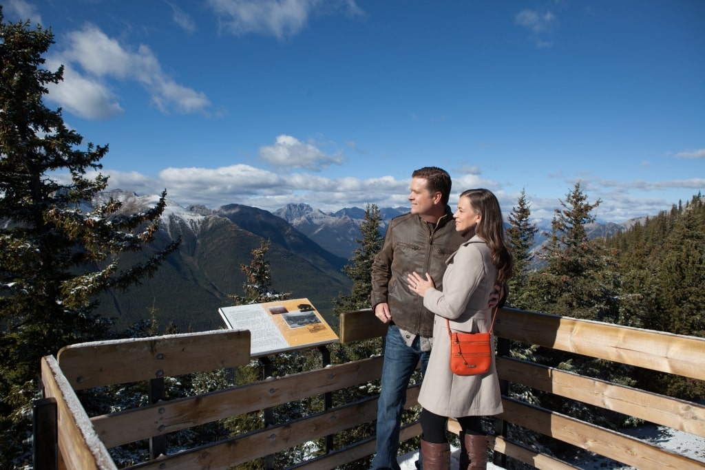 Couple sightseeing in Banff