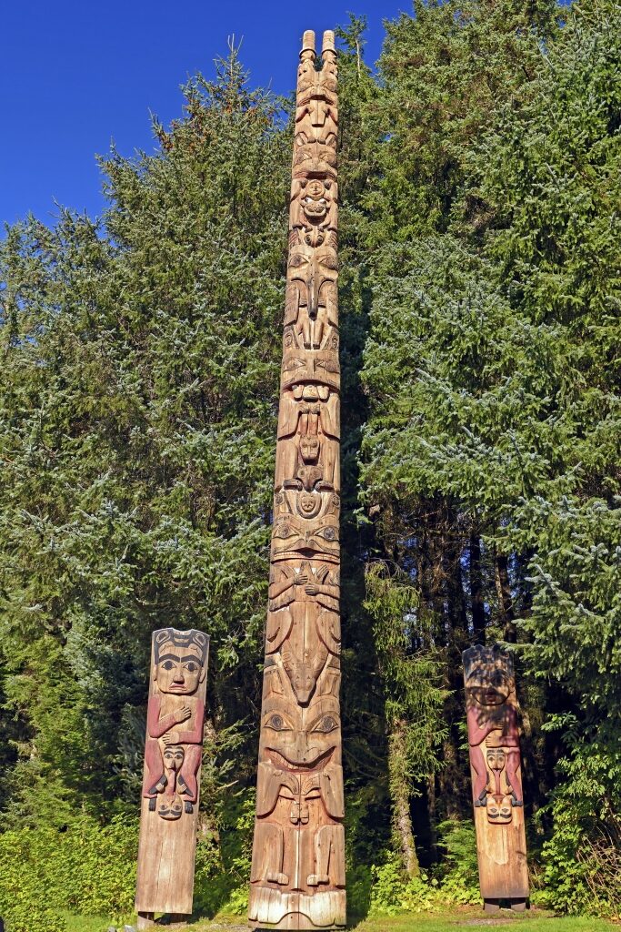 Totem poles in Sitka National Historic Park