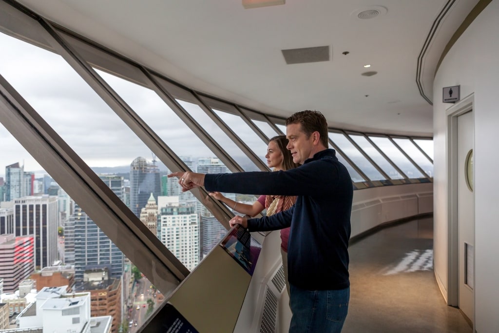 Couple sightseeing from Vancouver Lookout Tower