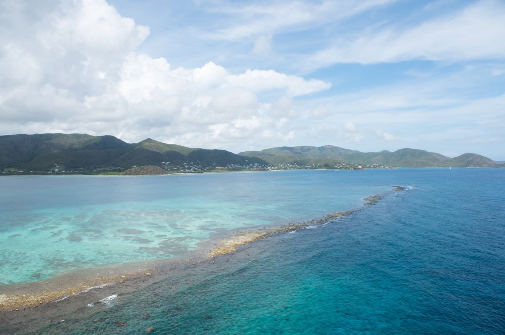 Aerial view of Cades Reef, Antigua