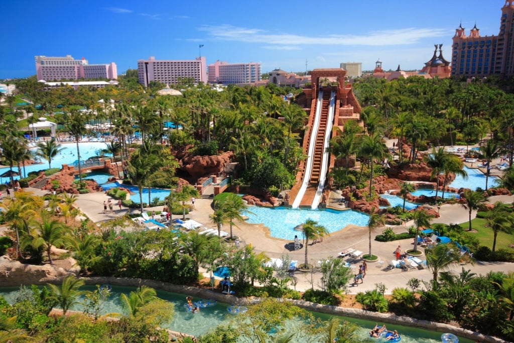 Thrilling water park of Atlantis Resort
