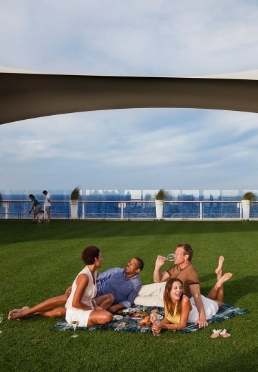 People hanging out at the Lawn Club