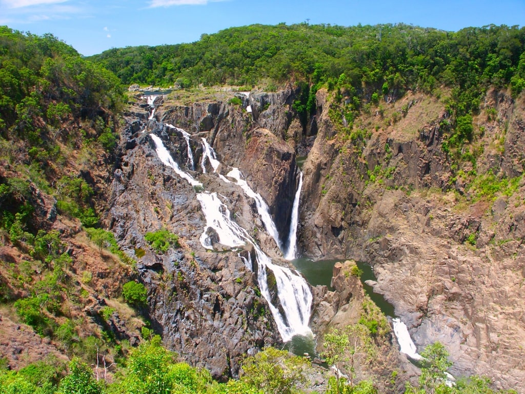 Beautiful view of Barron River with waterfall