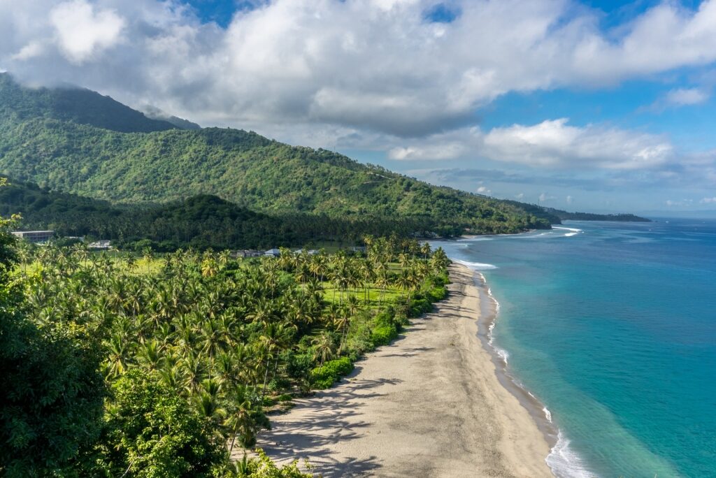 Scenic landscape of Senggigi Beach in Lombok, Indonesia