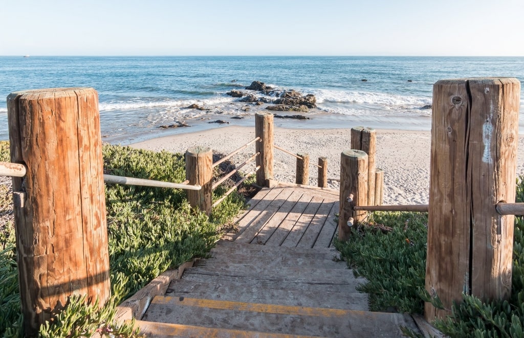 Stairs leading down the beach in Carpinteria