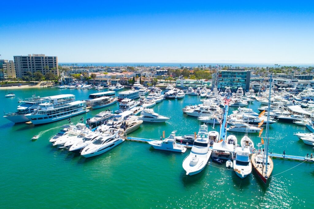 Luxury yachts in Newport Beach