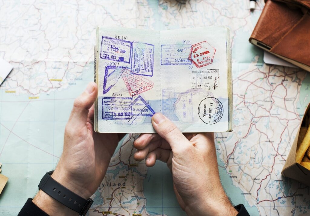 Man holding a passport