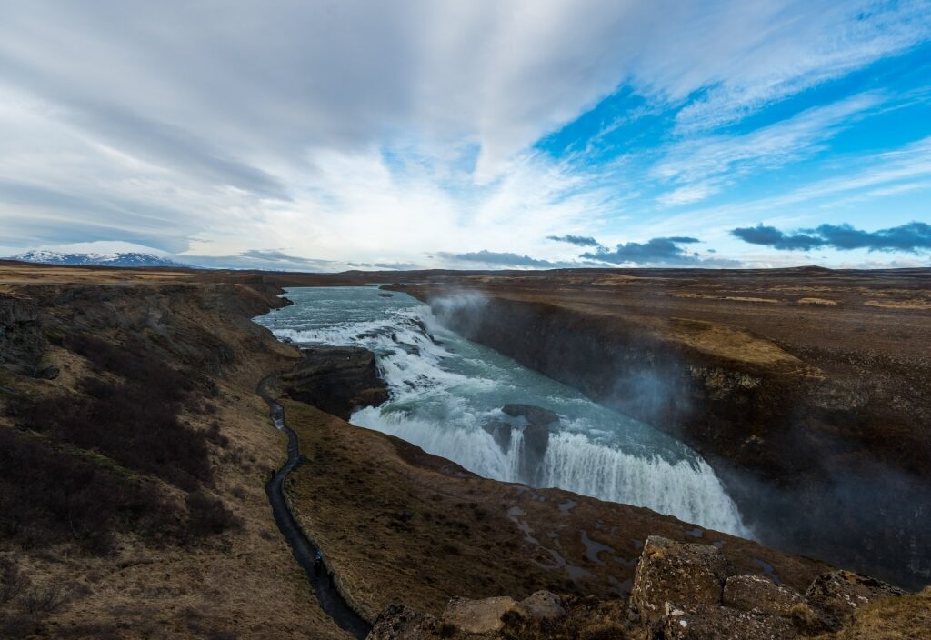 Beautiful view of Gullfoss waterfalls