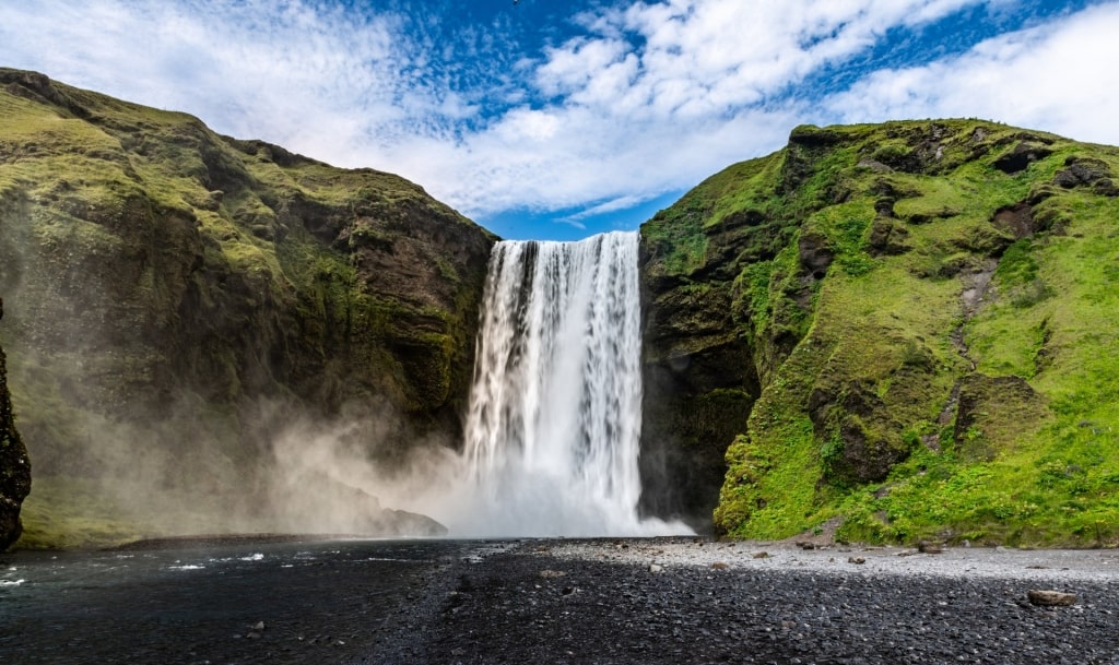 Scenic view of Skógafoss