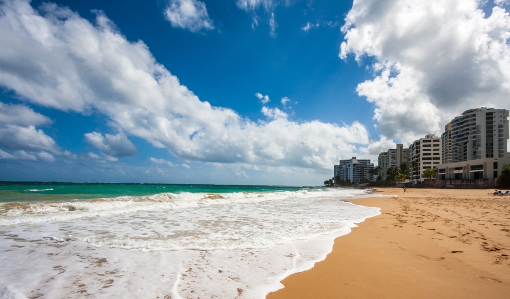Golden sands of Condado Beach, Puerto Rico