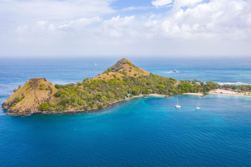 Lush landscape of Pigeon Island, St. Lucia