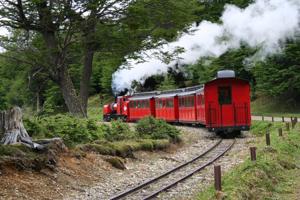 Red "End of the World" train