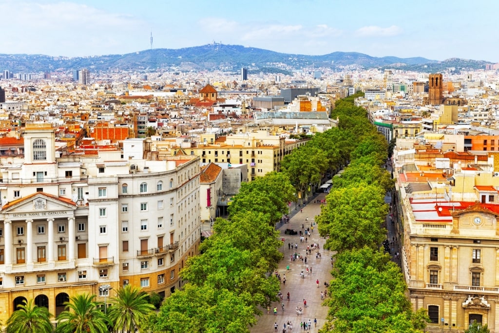 Beautiful streets of Las Ramblas, Barcelona