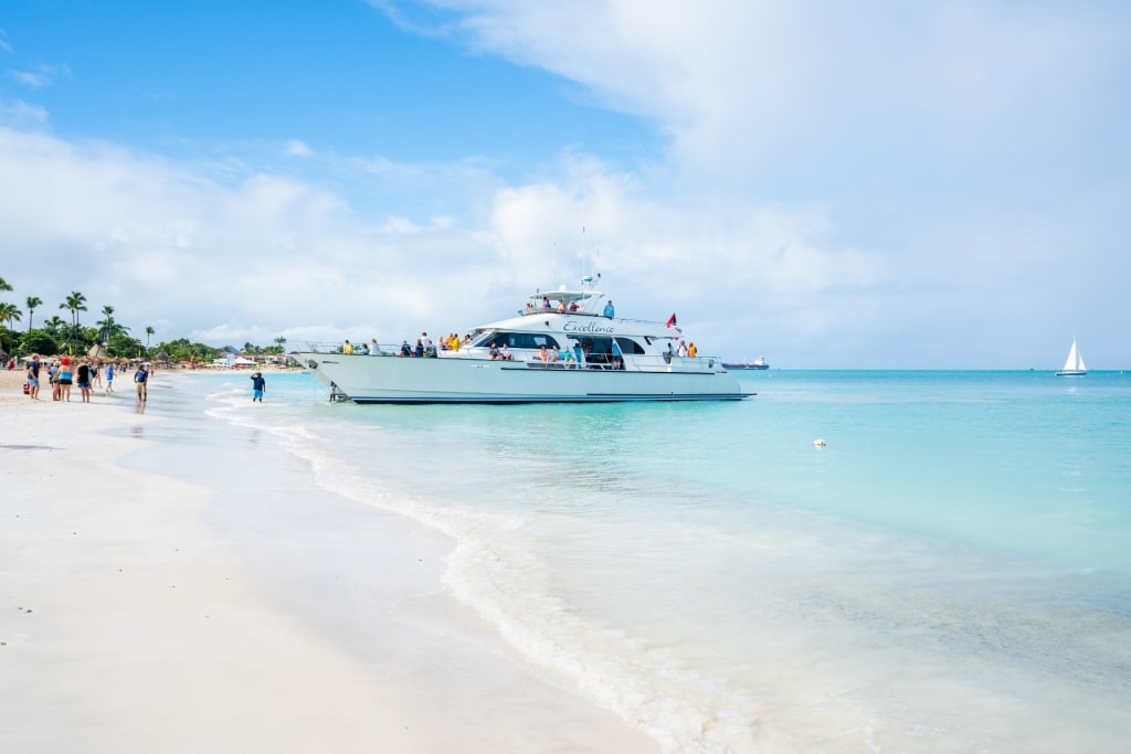 White sands of a beach in Antigua