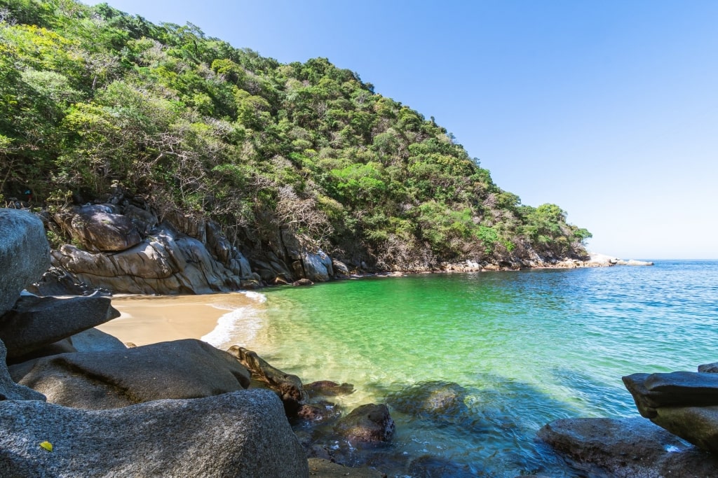 Lush landscape of Colomitos Beach