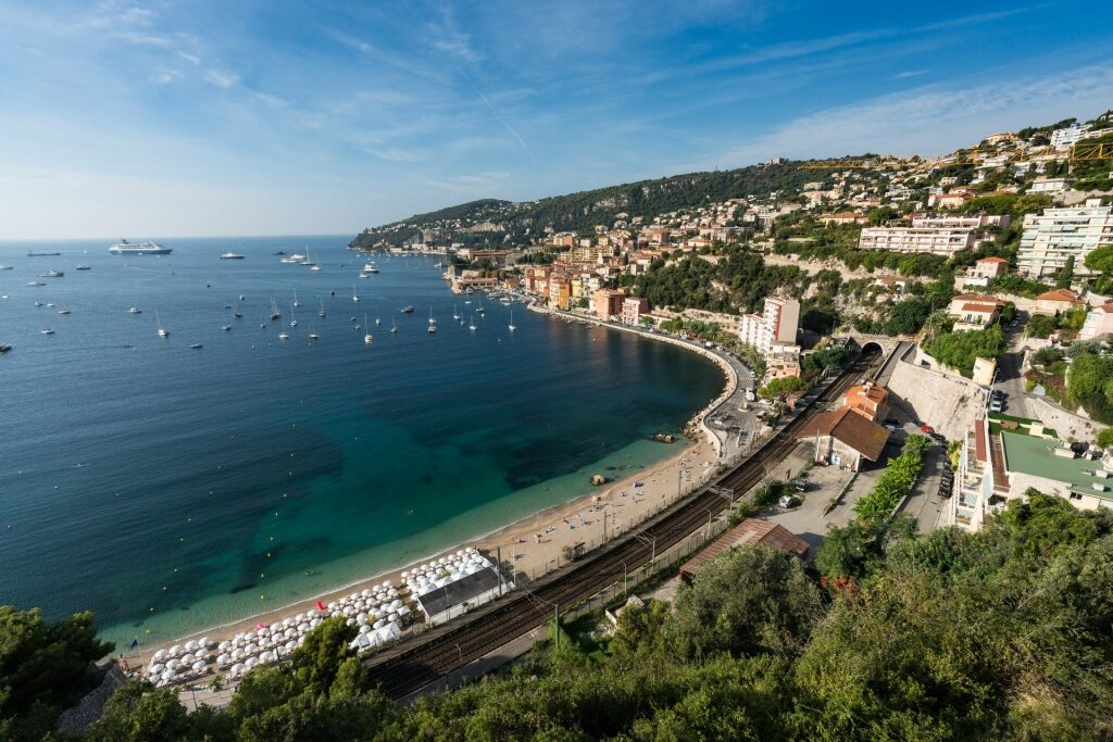 Aerial view of coast in Nice