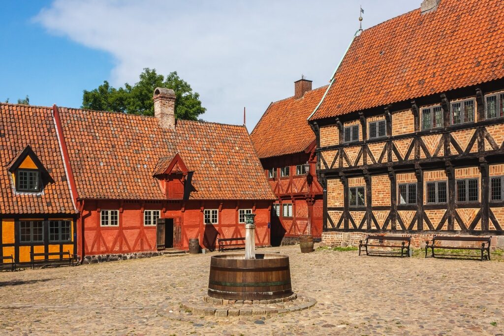 Beautiful street view of Den Gamle By