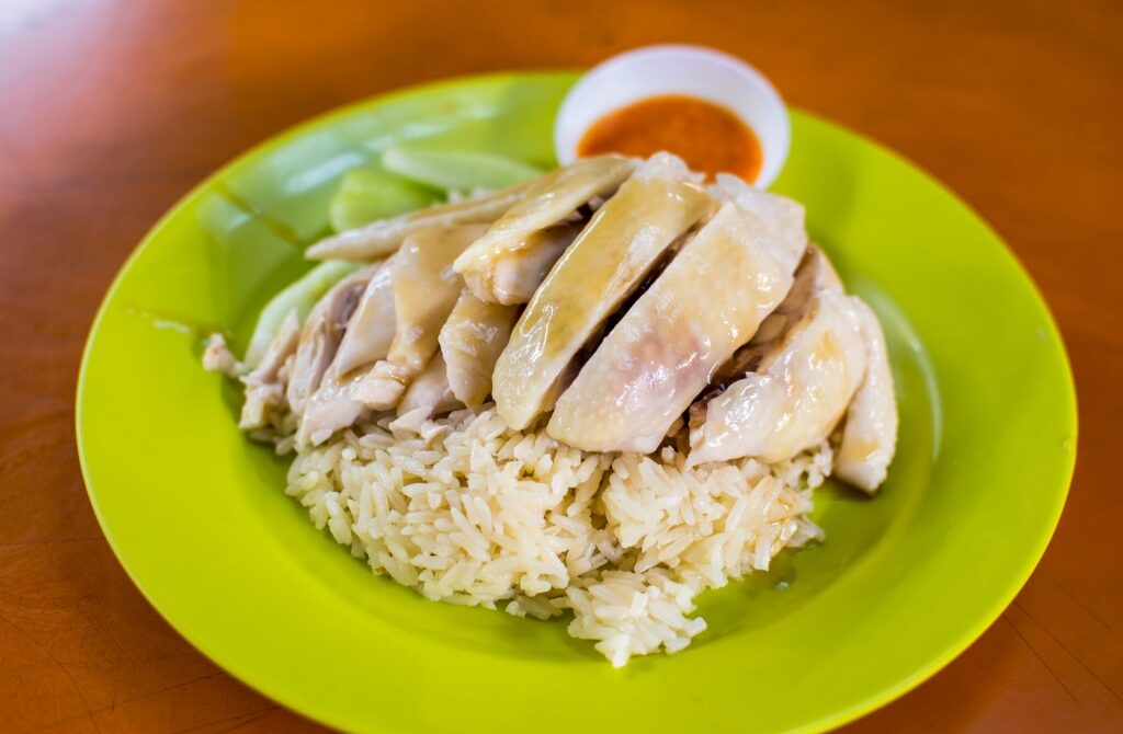 Plate of Hainanese Chicken Rice