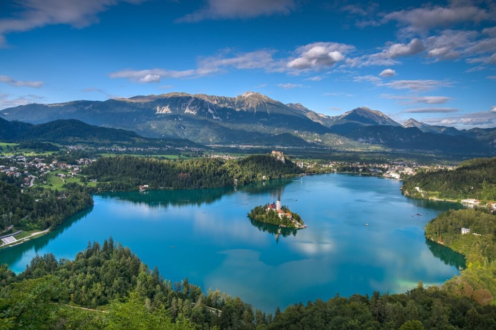 Picturesque landscape of Lake Bled
