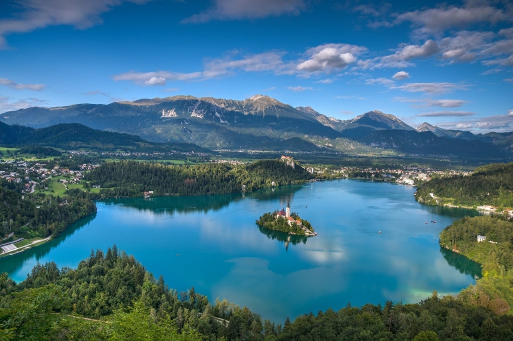 Picturesque landscape of Lake Bled