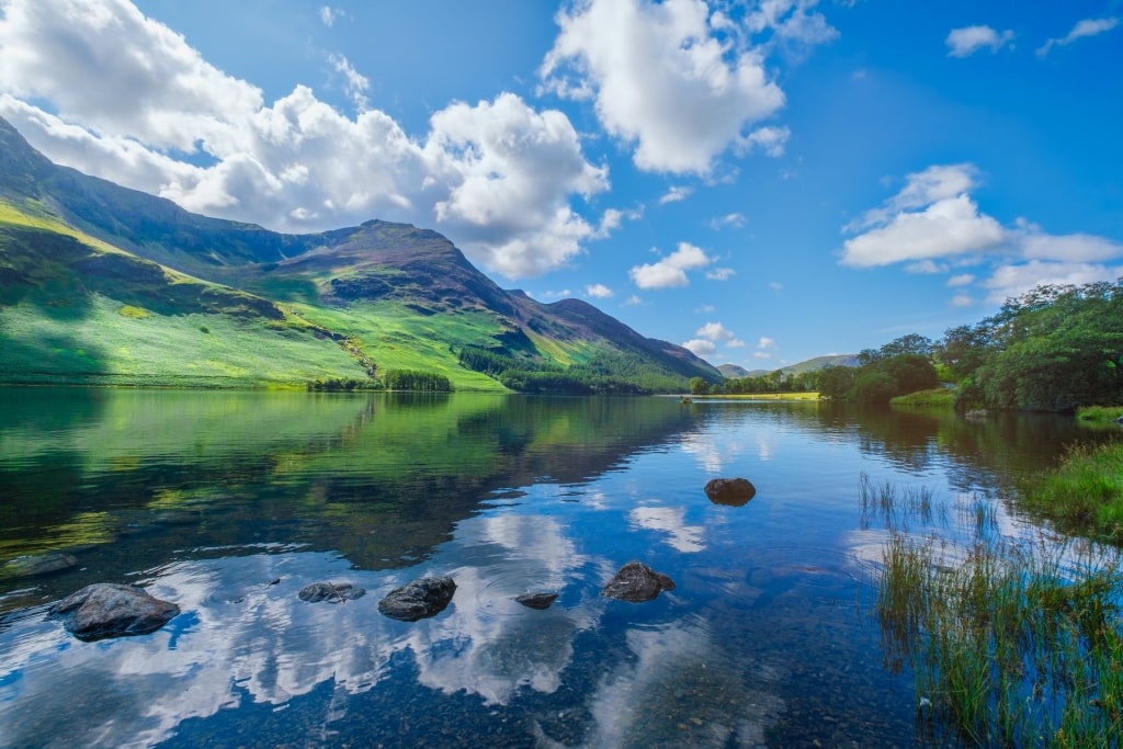 Glassy waters of Lake Windermere