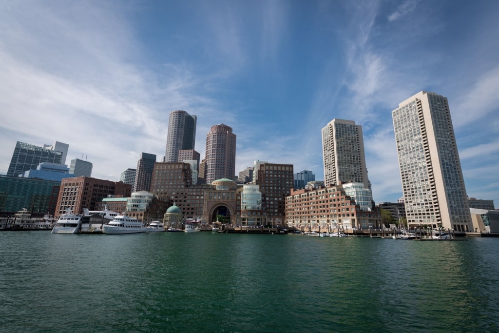 Scenic skyline of Boston