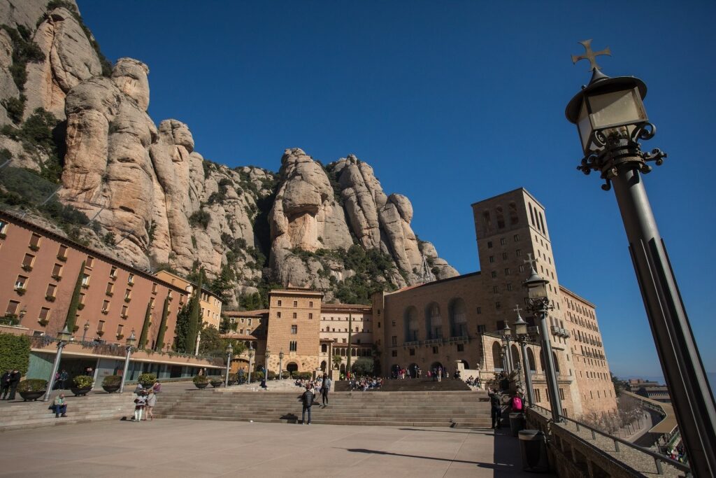 View of Montserrat with rocky cliff