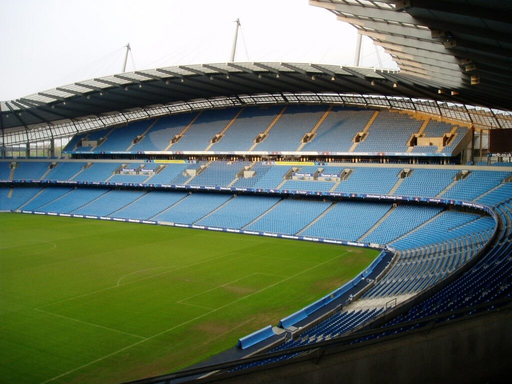 Famed terraces of Manchester City FC Stadium