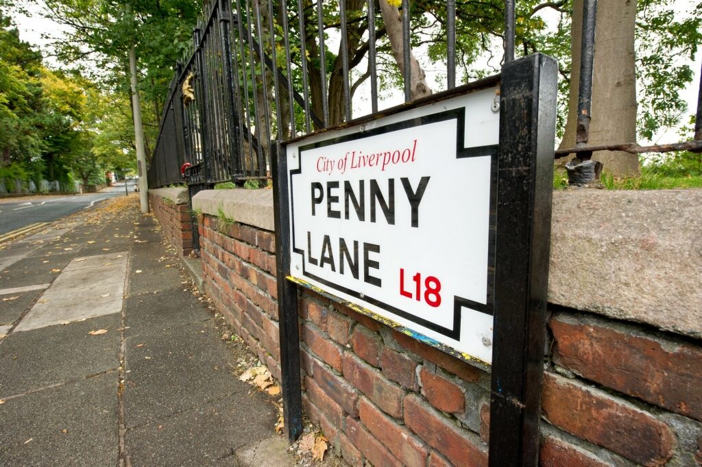 Street sign of iconic Penny Lane
