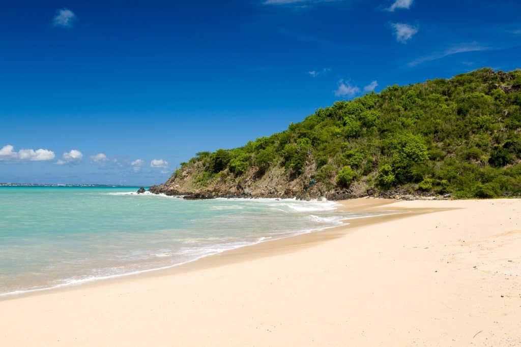 Beautiful view of the secluded Happy Bay Beach