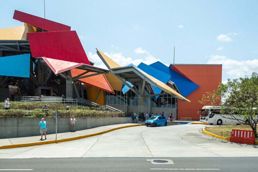 Colorful exterior of BioMuseo