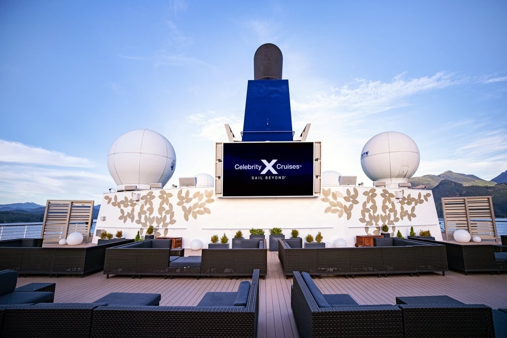 Outdoor cinema aboard Celebrity Cruises