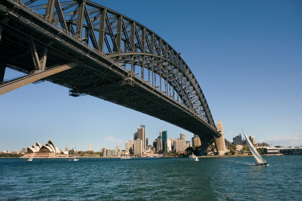 Famous Harbour Bridge with Sydney skyline