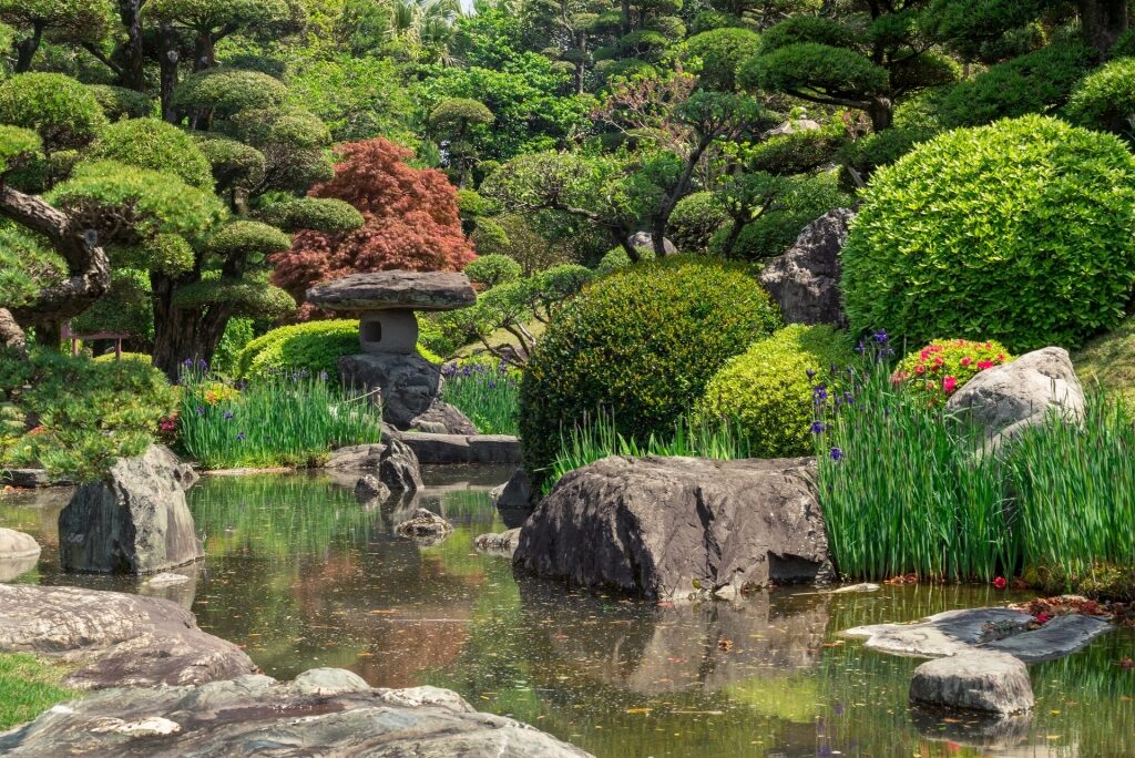 Beautiful landscape of a garden in Japan