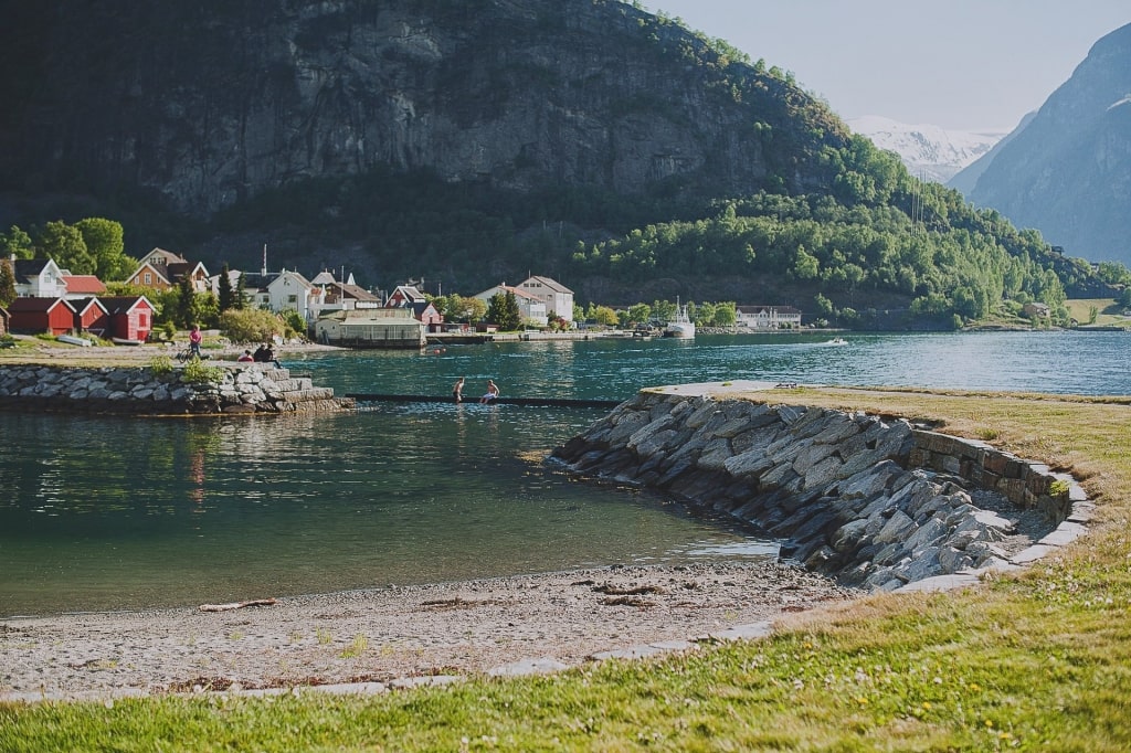 Lagoon-like cove of Badelaguna Beach