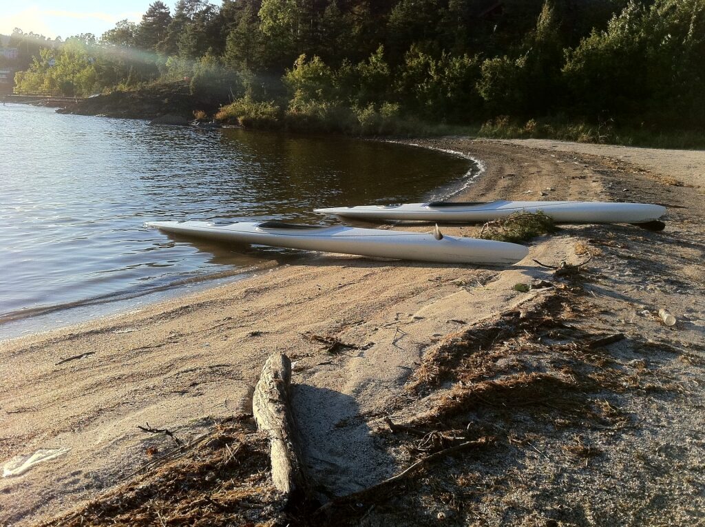 Calm waters of Hvamodden Beach