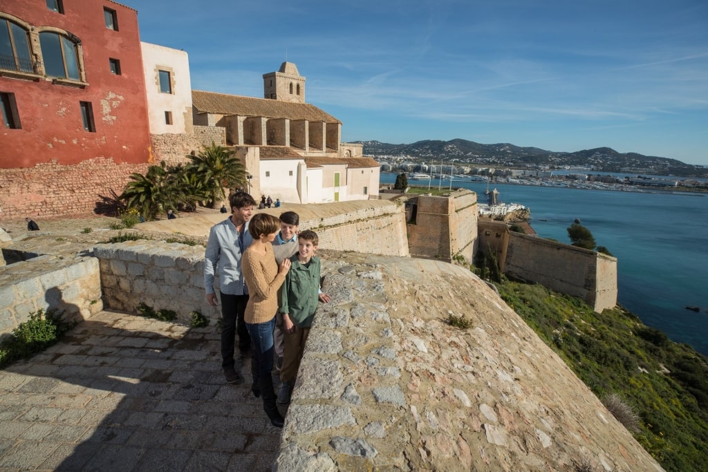 Family sightseeing from Dalt Vila