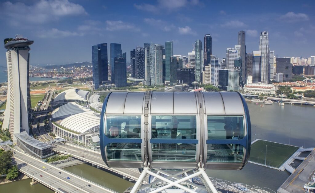 View of the city from the Singapore Flyer