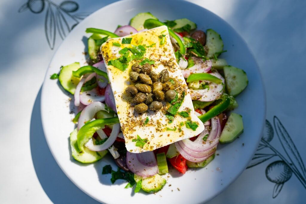 Greek dish with olives and feta cheese