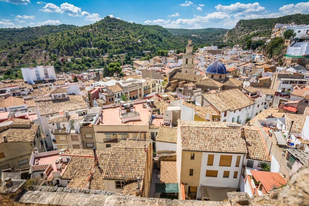 Aerial view of the beautiful town of Bunol