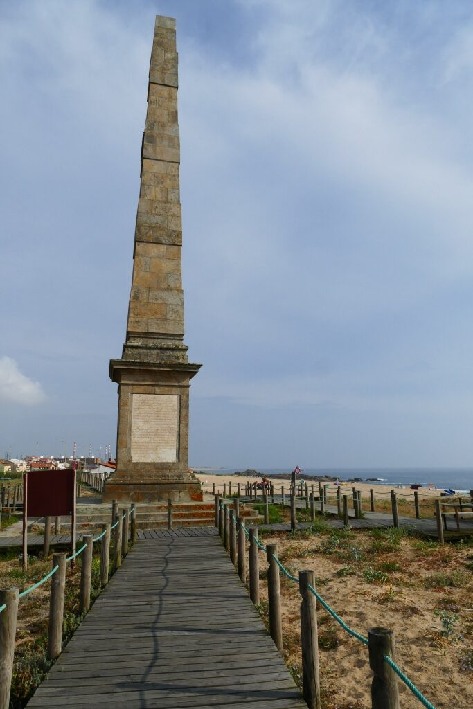 Historical Obelisk of Memory along the shoreline of Praia da Memória