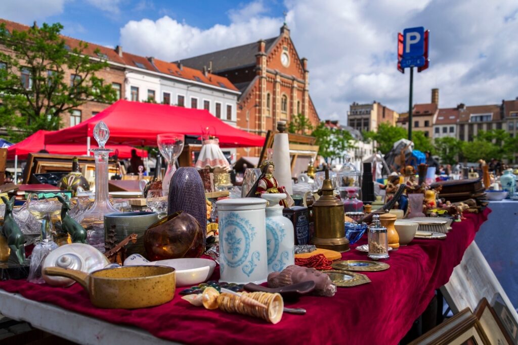 Items at Place du Jeu de Balle in Brussels, Belgium
