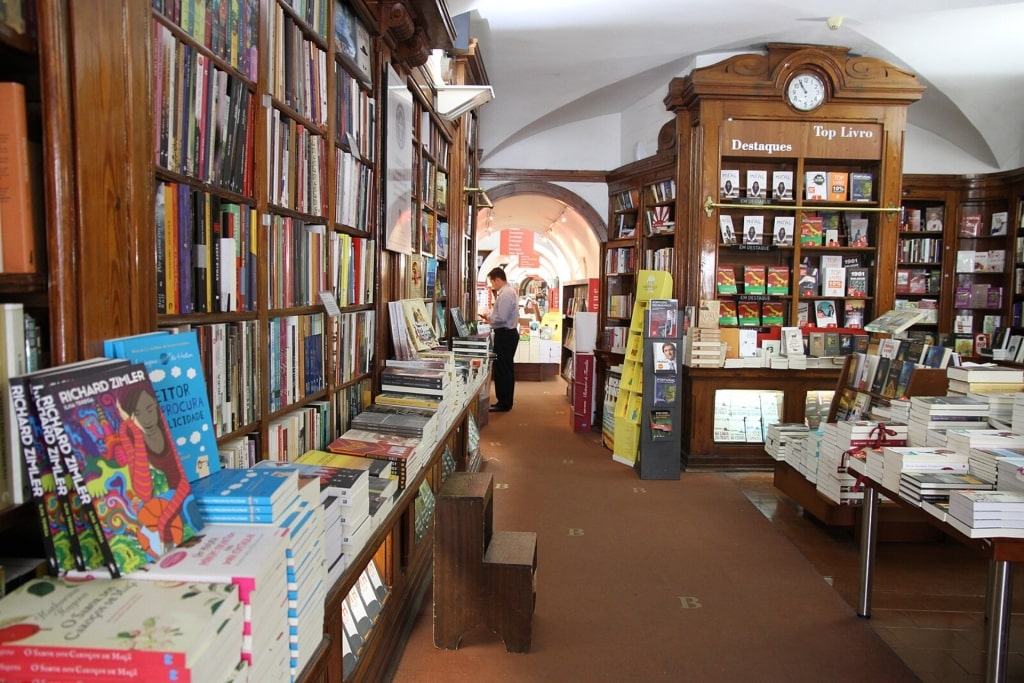Interior of Livraria Bertrand in Lisbon, Portugal