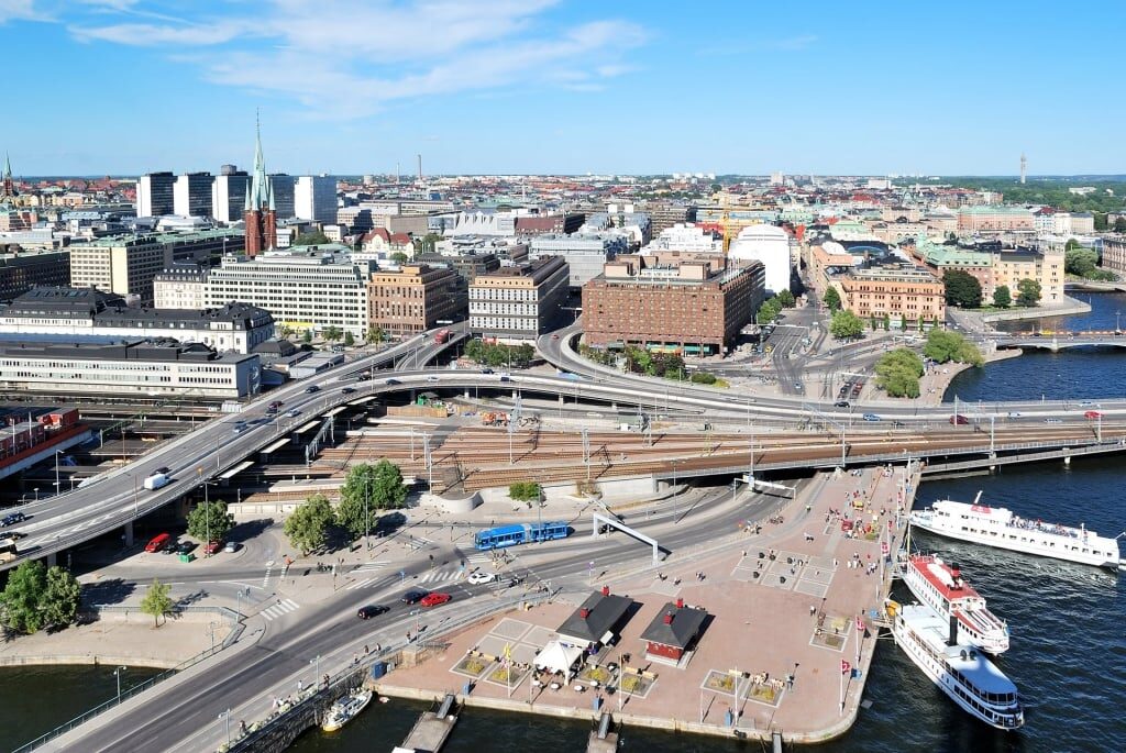 Aerial view of Norrmalmstorg, Stockholm