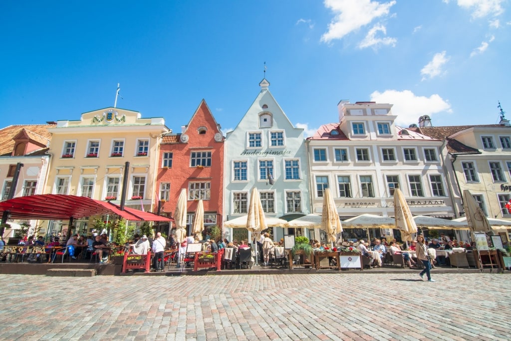 Colorful buildings of Town Hall Square