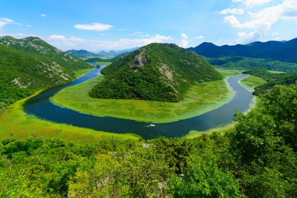 Lush landscape of Skadar Lake National Park, Montenegro