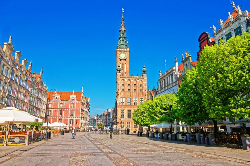 Street view of Old Town Gdansk, Poland