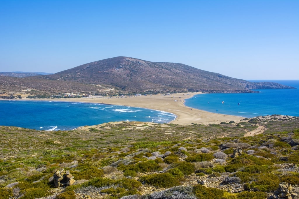 Picturesque landscape of Prasonisi Beach