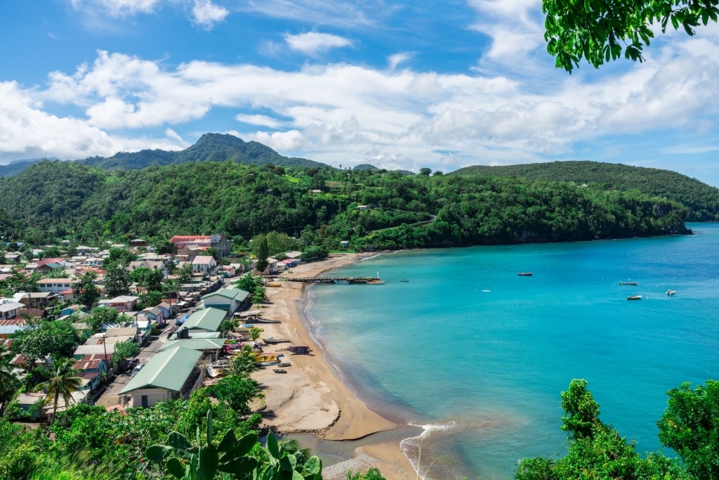 Beautiful shoreline of Anse La Raye Fishing Village