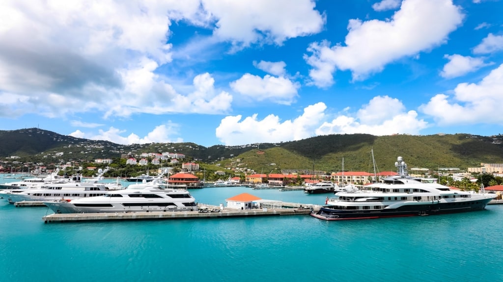 View of Yacht Haven Grande with boats